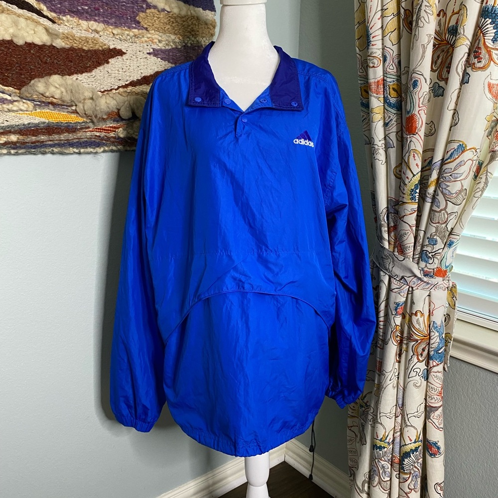 Vintage blue adidas windbreaker